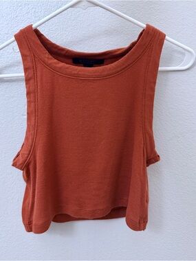 Allsaints Womens Rina Cropped Tank Top size 6 Orange Sleeveless Crop